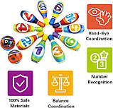 Розвиваючий тактильний набір М'який боулінг (10 кеглів + 2 м'ячі), фото 2