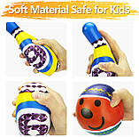 Розвиваючий тактильний набір М'який боулінг (10 кеглів + 2 м'ячі), фото 3