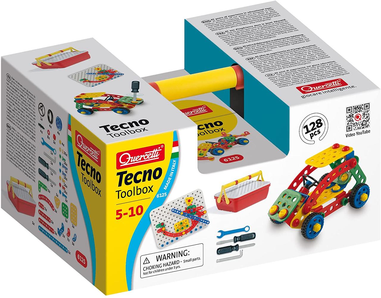 Розвиваючий конструктор Tecno Toolbox (128 деталей) від Quercetti