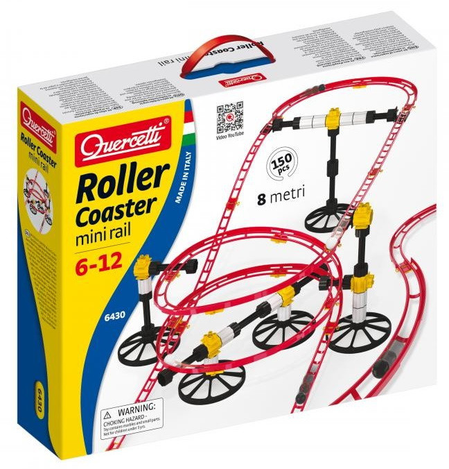Розвиваючий конструктор Roller coaster лабіринт 8 метрів (150 деталей) від Quercetti