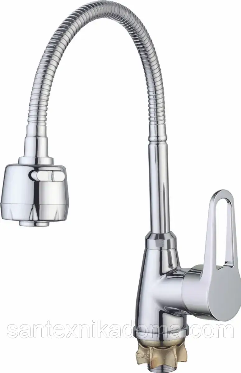 Змішувач ZEGOR (TROYA) на кухню бічна гнучка пружина SOP4-E045