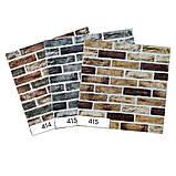 Самоклейна 3D-панель під цеглу клинер зеленувато-коричневий 700x700x5 мм (414), фото 4