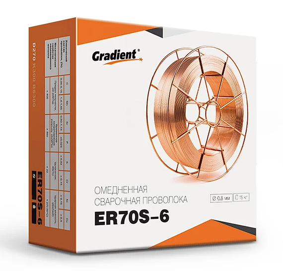 Проволока омедненная GRADIENT ER70S-6 Ø0,8 мм (15 кг) [GWC0815], фото 1