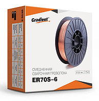 Проволока сварочная омедненная GRADIENT ER70S-6 Ø0,6 мм (1 кг) [GWC-0610]