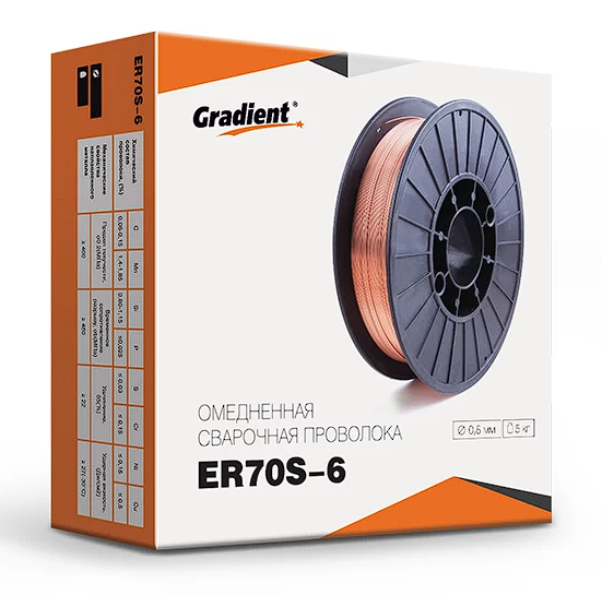 Дріт обміднений GRADIENT ER70S-6 Ø0,6 мм (5 кг) [GWC0605], фото 1
