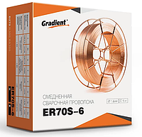 Проволока омедненная GRADIENT ER70S-6 Ø1,6 мм (15 кг) [GWC1615]