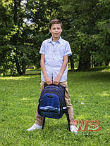 Рюкзак із пеналом і сумка в подарунок ортопедичний шкільний для хлопчика 1 клас синя Машина SkyName R2-181, фото 3