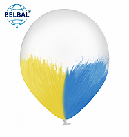 Латексна кулька BELBAL 12"(30 см) Браш жовто-блакитний