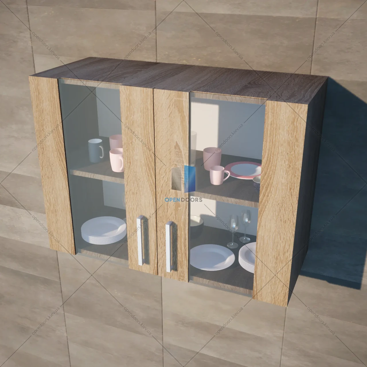 Шафа верхня навісна вітрина М18 800 мм – ДСП | Opendoors, фото 1