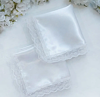 Хит! Белоснежный Свадебный платочек 23х23 см, Белый для Молодых