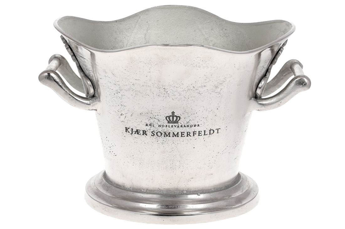 Відерце для льоду алюмінієве з ручками, колір - срібний, фото 1