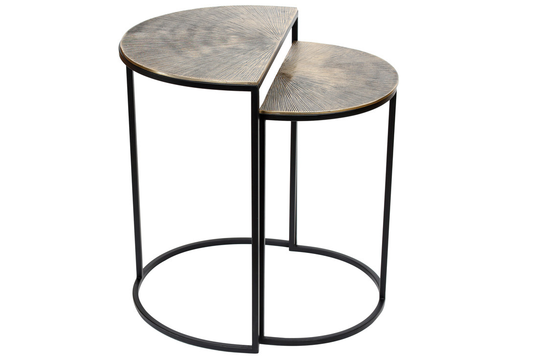 Набір (2шт) алюмінієвих столиків 40см і 46см, колір - чорний, фото 1