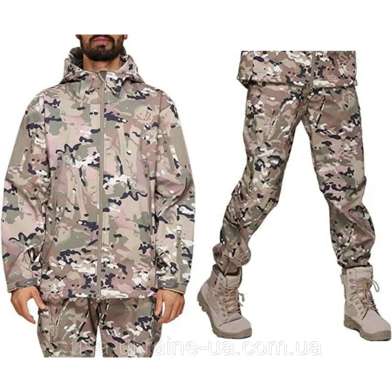 Теплий військовий тактичний костюм Softshell, фото 1