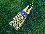 Сумка авоська на плече із рафії - пляжна сумка ручної роботи, фото 4