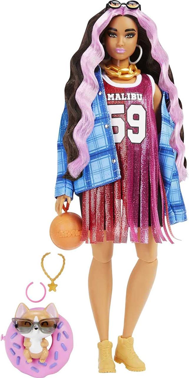 Лялька Барбі Екстра Модниця в баскетбольній сукні Barbie Extra Basketball Jersey Dress HDJ46