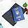 Обкладинка на паспорт шкіряна "Ukraine" синя, фото 4