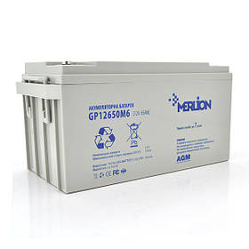 Акумуляторна батарея MERLION AGM GP12650M6 12 V 65 Ah 18 кг ( 350 x 165 x 165 )  White Q1