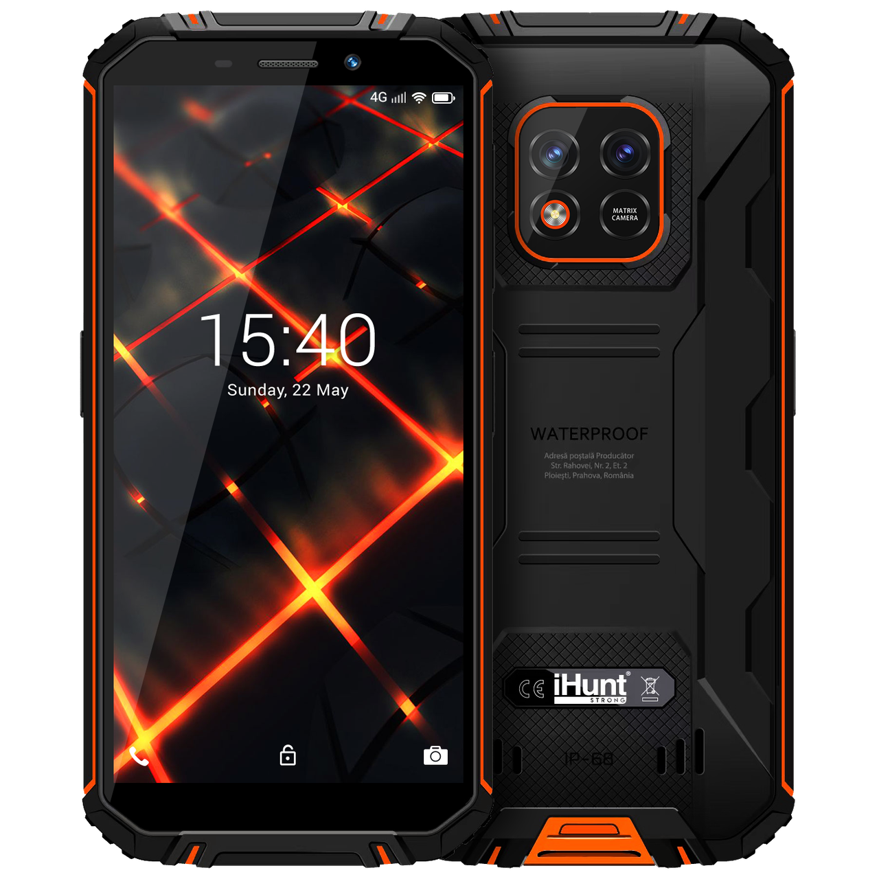 Протиударний телефон захищений водонепроникний смартфон iHunt Titan P13000 2022 Orange - 4/32 Гб, 12500 мАч