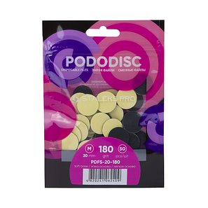 Змінні файли для педикюрного диска 180 гритів STALEKS PRO PODODISC M 50 шт., фото 1