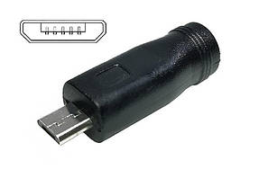 Перехідник до блоку живлення micro USB з 5.5x2.1(2.5)mm (Female) (A class) 1 день гар.