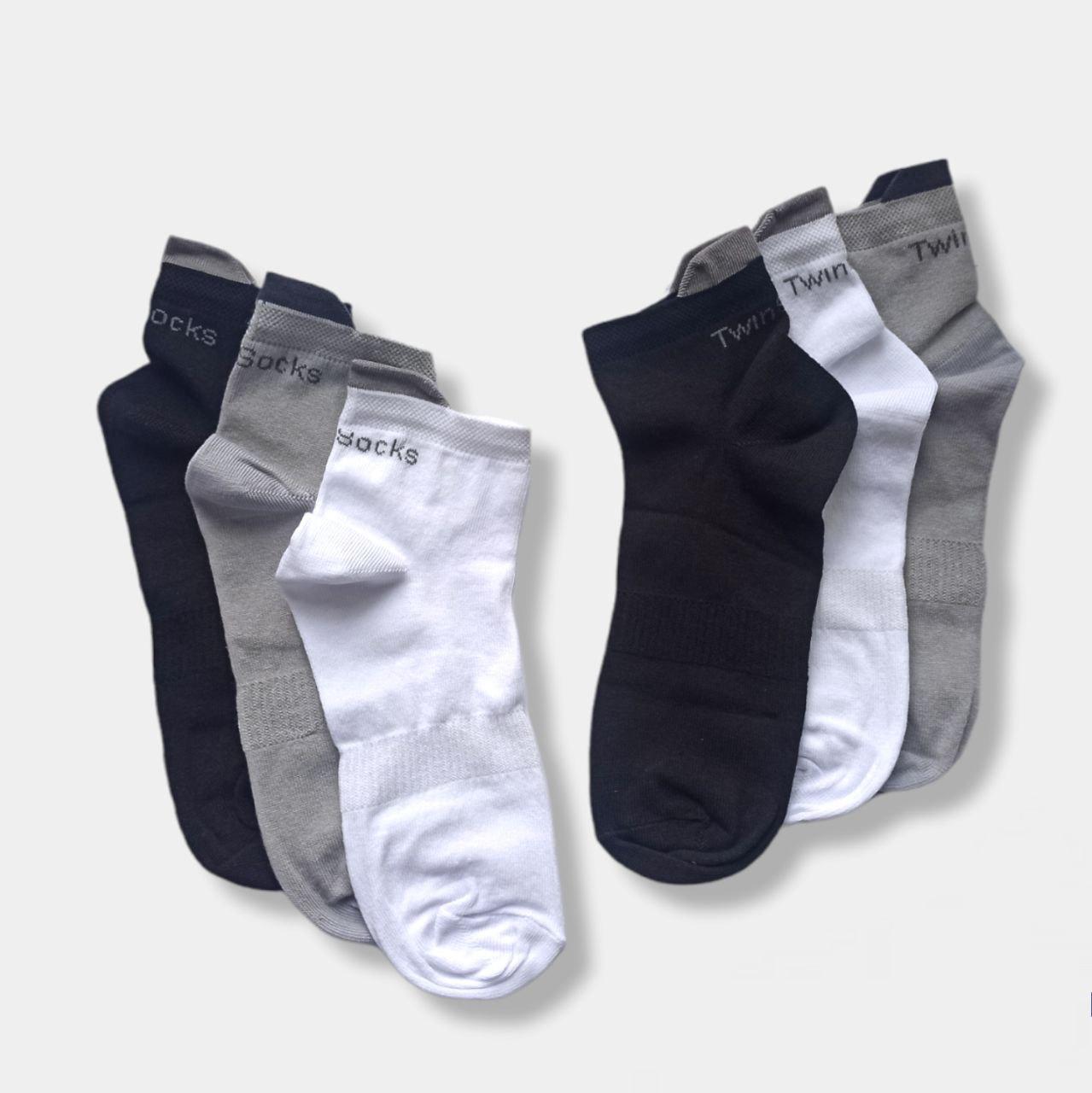 Короткі спортивні шкарпетки жіночі Twinsocks р-21-23(36-38),23-25(38-40) чорний, сірий, білий, червоний
