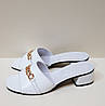 STTOPA Розміри 36-44. Шльопанці великих розмірів шкіряні. Каблук 4,5 см. 124-3644-45-2 Білі, фото 2