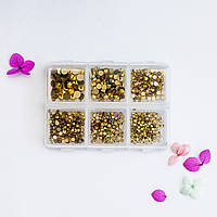 Стрази мікс розмірів кольорові, 6 різних розмірів.