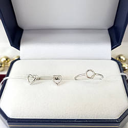 Золоті сережки пусети і каблучка з діамантами в білому золоті