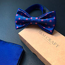 Набір I&M Craft Краватка-метелик + платок в піджак синій (011105)