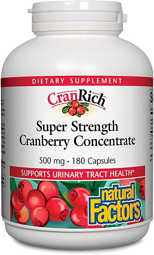 Концентрат журавлини (Cranberry Concentrate) CranRich Natural Factors 500 мг 180 капсул