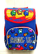Портфель шкільний ортопедичний Among us для хлопчика | синій рюкзак |