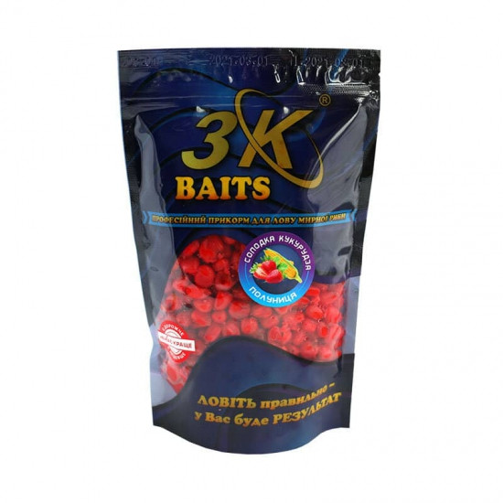 Прикормка 3k Baits Солодка кукурудза Полуниця 400г 3к01504, фото 1