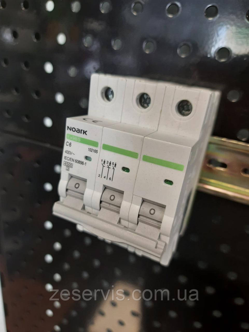 Модульні автоматичні вимикачі Noark Ex9BS 3P C6, фото 1