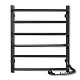 Електрична рушникосушка Flyme EF 600R (терморегулятор + таймер) колір чорний / права, фото 4