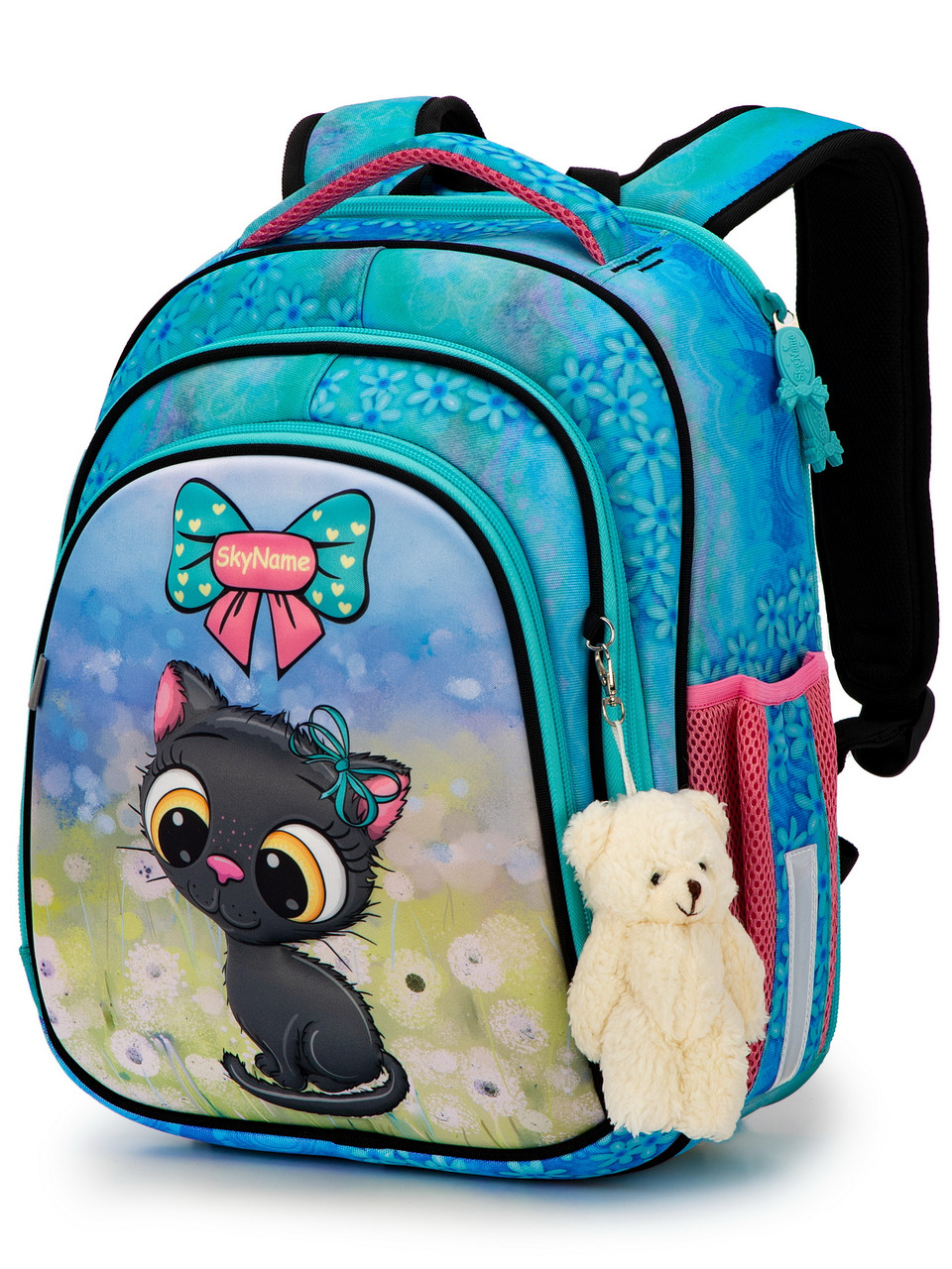 Ранець для дівчинки молодших класів, жорсткий каркас Sky Name, голубий