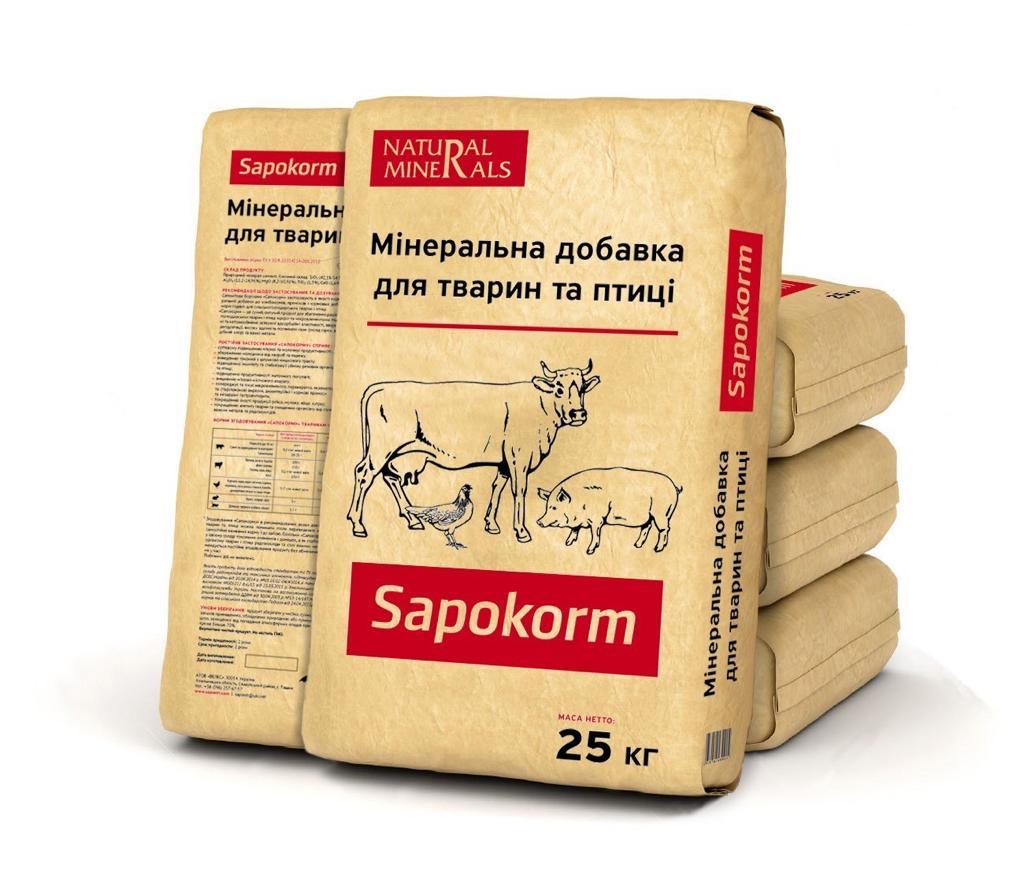 Природна мінеральна добавка до корму великої рогатої худоби - САПОКОРМ, мішок 25 кг
