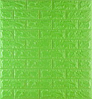Самоклеющаяся декоративная 3D панель под зеленый кирпич 700x770x7,4мм