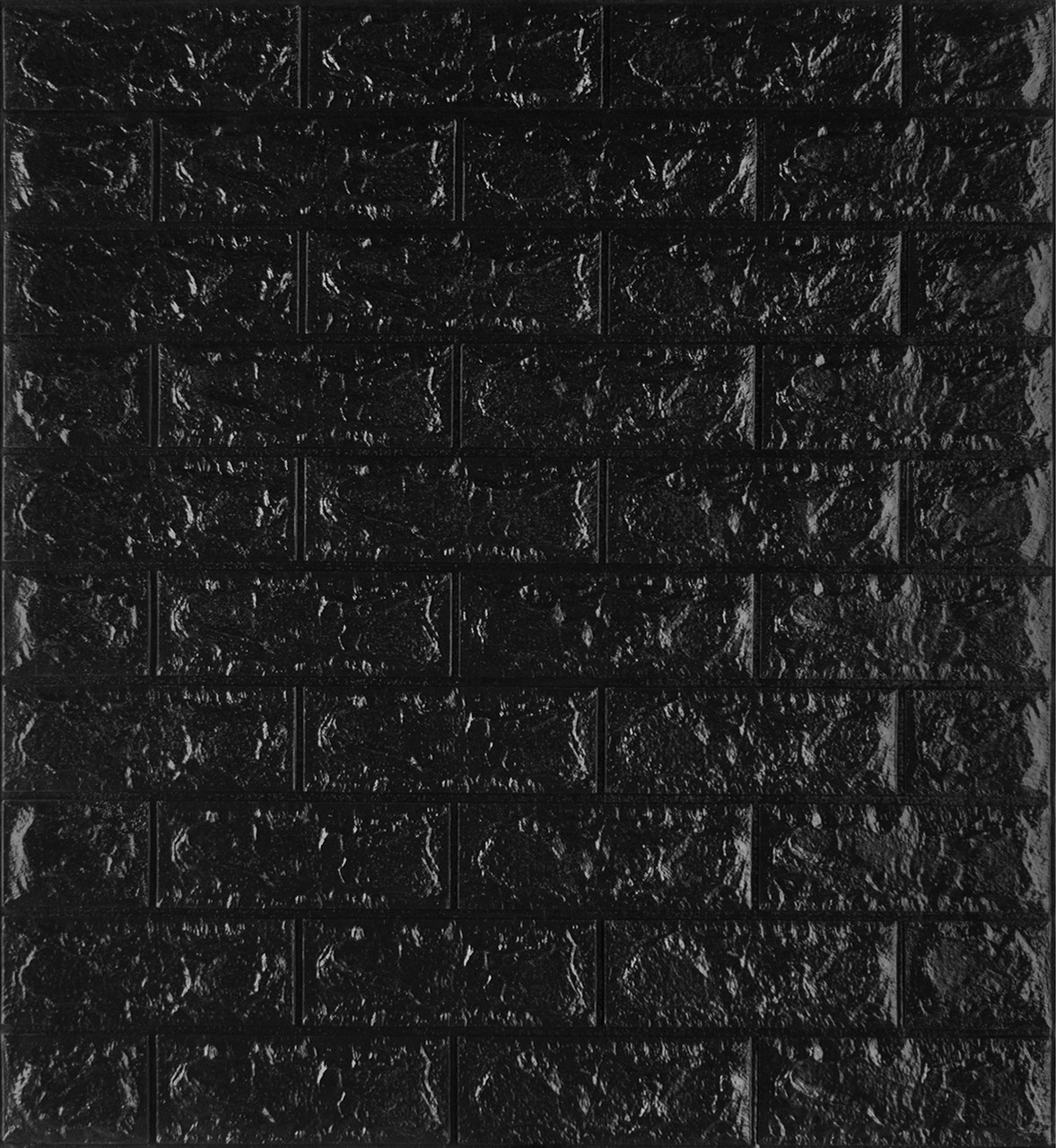 Самоклейна декоративна 3D панель під чорну цеглу 700x770x7мм