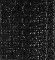 Самоклеющаяся декоративная 3D панель под черный кирпич 700x770x7,4мм