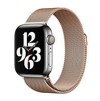 Ремінець / Браслет для Apple Watch 38 40 42 44 45. РОЖЕВЕ ЗОЛОТО, міланська петля. Ремінець на Епл Вотч