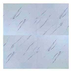 Самоклейна вінілова плитка білий мармур 600*300*1,5 мм, ціна за 1 шт. (СВП-111-мат), фото 2