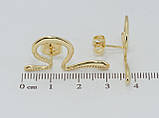 Сережки Xuping QQMM Позолота 14K пусети "Фігурні", фото 3