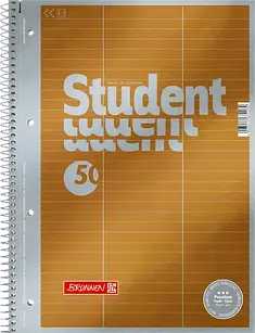 Зошит коледж-блок Brunnen А4 на спіралі для словника 50 аркушів 90 г/м2 золотий металік
