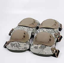 Комплект тактичні наколінники та налокітники захисні Кіборг (камуфляж піксель), фото 4