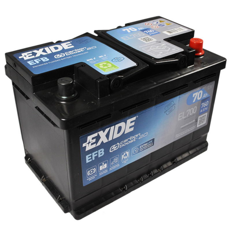 Акумулятор EXIDE EFB 70Аh 760A R+ Start/Stop