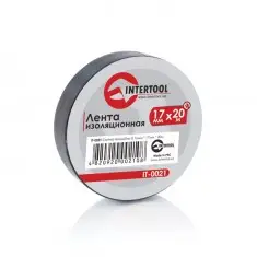 Стрічка ізоляційна 0,15 мм x 17 мм x 20 м чорна INTERTOOL IT-0021