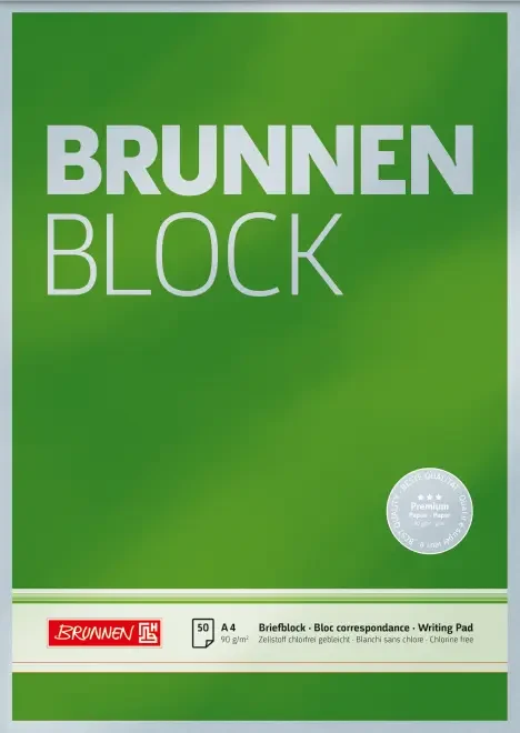 Блокнот Brunnen А4 на верхньому склеюванні нелінований 50 аркушів 90 г/м2