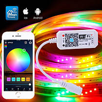 Лампа підсвічування для телевізора SMD 5050 RGB LED 2 м, Інтелектуальні MJ-355 світлодіодні стрічки, фото 4