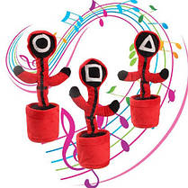 Інтерактивна дитяча іграшка танцюючий кактус Гра в кальмара співає танцює світиться SJ-366 на акумуляторі, фото 4