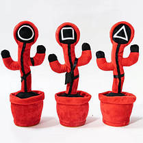 Інтерактивна дитяча іграшка танцюючий кактус Гра в кальмара співає танцює світиться SJ-366 на акумуляторі, фото 5